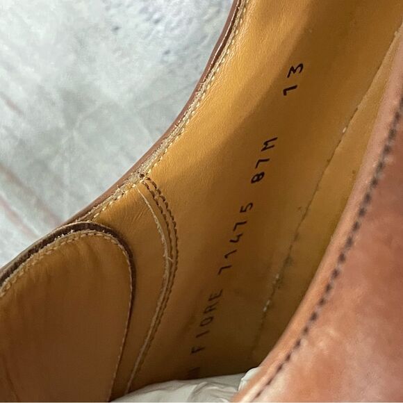 Mezlan Fiore Matte Leather Split Toe Brown Red Derby Lace Up Men’s Size 13 - Picture 7 of 8